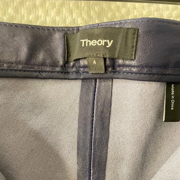 THEORY Leather kick-flare pants - Picture 3 of 7